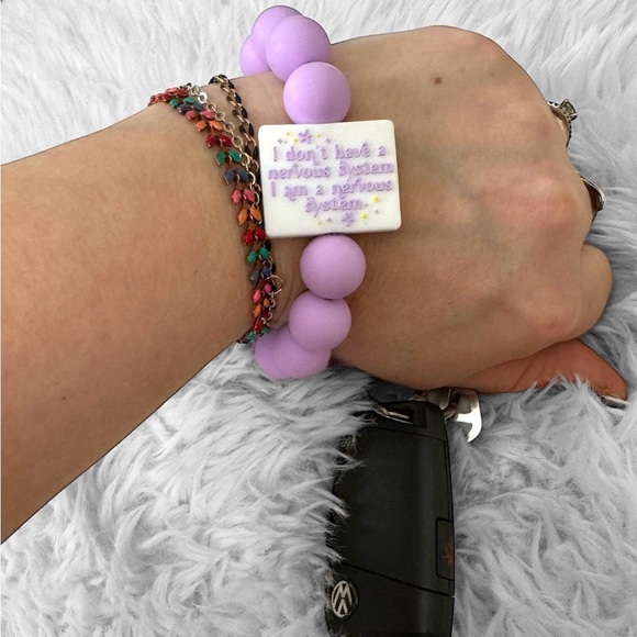 “I don’t have a nervous system I am a nervous system” Silicone Wristlet … - Picture 3 of 3